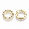 Brass Micro Pave Clear Cubic Zirconia Twister Clasps X-ZIRC-S067-119-NF-2