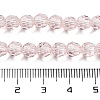 Misty Rose Color Faceted(32 Facets) Round Glass Beads Strands X-EGLA-J042-6mm-19-4