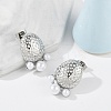 304 Stainless Steel Oval Stud Earrings EJEW-A119-04P-2