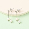 304 Stainless Steel Round Tassel Stud Earrings EJEW-K268-89P-2