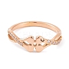 PVD Vacuum Plating 304 Stainless Steel Flower Finger Ring RJEW-C086-03-RG-2