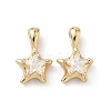Brass Micro Pave Cubic Zirconia Charms KK-L260-11B-G-1