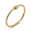 304 Stainless Steel Pave Crystal Rhinestone Screw Bangles for Women LS-BJEW-E099-01G-1