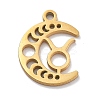 Real 18K Gold Plated 304 Stainless Steel Pendants STAS-R003-02G-07-1
