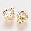 Brass Rhinestone Charms RB-E507-02G-1
