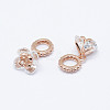 Brass Micro Pave Cubic Zirconia European Dangle Charms LS-ZIRC-P067-12RG-NR-1