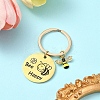 Alloy Enamel with Rhinestone & 201 Stainless Steel Keychain KEYC-YW00101-01-1