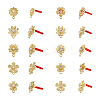 20Pcs 10 Styles Rack Plating Golden Alloy with Rhinestone and ABS Pearl Stud Earring Findings EJEW-UN0002-38-1