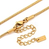 Ion Plating(IP) 304 Stainless Steel Heart Pendant Round Snake Chain Necklaces for Women X-NJEW-G142-04G-3