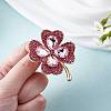 Cubic Zirconia Clover Brooch Pin JBR105C-4