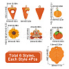 SUNNYCLUE 24Pcs 6 Styles Thanksgiving Day Handmade Polymer Clay Pendants CLAY-SC0001-51-2
