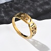 304 Stainless Steel Cubic Zirconia Finger Rings for Women RJEW-F189-03G-1