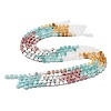 Natural Dyed White Jade & Quartz Crystal & Howlite & Yellow Aventurine & Rhodonite Beads Strands G-H333-03D-5