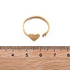 304 Stainless Steel Rhinestone Open Cuff Ring for Women LS-RJEW-F169-01G-06-5