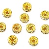 Brass Rhinestone Spacer Beads RB-YW0001-04A-01G-3