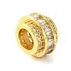 Rack Plating Brass Micro Pave Clear Cubic Zirconia European Beads KK-G501-05G-2