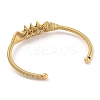Ion Plating(IP) 304 Stainless Steel Wire Wrap Open Cuff Bangle BJEW-A139-03G-3