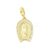 Brass Micro Pave Cubic Zirconia Virgin Mary European Dangle Charms KK-D325-27G-02-1