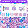 600Pcs 6 Colors Opaque & Transparent Plastic Beads KY-SC0001-92-2