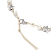 Beach Starfish Turtle Synthetic Magnesite & Natural Cowrie Shell Beaded Anklets AJEW-AN00687-03-3
