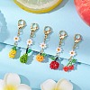 5Pcs Glass Seed Beaded Fruits Pendant Decorations HJEW-MZ00151-2
