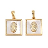 Brass Micro Pave Clear Cubic Zirconia Pendants KK-C109-07C-G-1