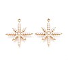 304 Stainless Steel and ABS Imitation Pearl Star Pendants STAS-T071-20G-1