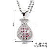 Fashion Hip-hop Street Style Brass Old Rose & Clear Cubic Zirconia Money Bag Pendant Box Chain Necklaces DR5098-1-1