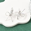 Bowknot Brass Leverback Earrings EJEW-A150-04B-P-2