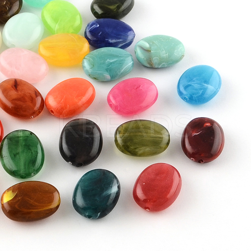 Wholesale Oval Imitation Gemstone Acrylic Beads - KBeads.com