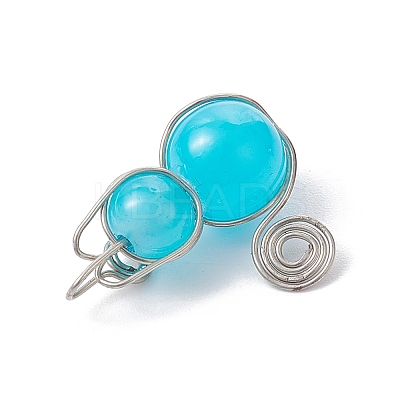 Imitation Jade Glass Bead Pendants PALLOY-JF02479-03-1