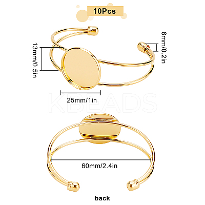 10Pcs Brass Cuff Bangle Making KK-SC0002-91A-1