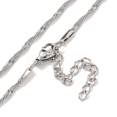 Non-Tarnish 304 Stainless Steel Snake Chain Necklaces LS-NJEW-R266-01P-1