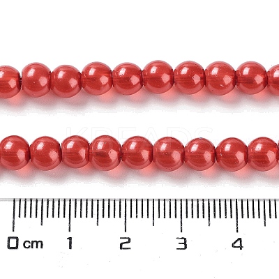 Baking Paint Pearlized Glass Pearl Round Bead Strands HY-XCP0001-13B-1