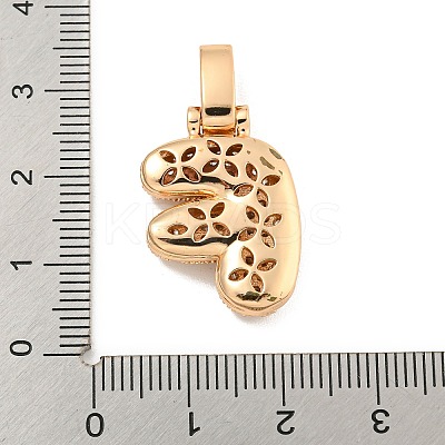 Brass Micro Pave Clear Cubic Zirconia Pendants KK-B099-01G-F-1