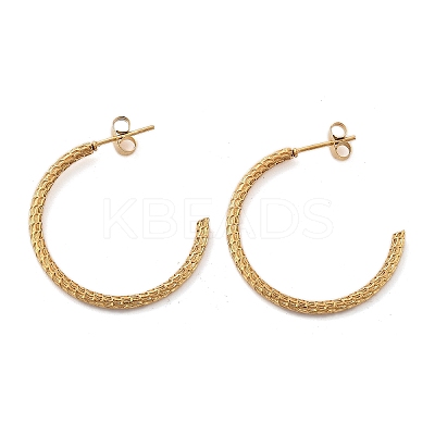 304 Stainless Steel Twist C-Shaped Stud Earrings EJEW-R017-03G-03-1