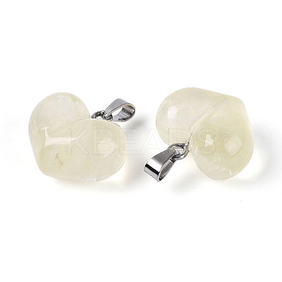 Natural Lemon Quartz Chunky Pendants G-T143-19D-1
