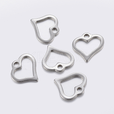 Tarnish Resistant 304 Stainless Steel Open Heart Charms LS-STAS-F159-38P-1