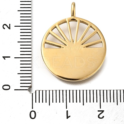 Ion Plating(IP) 304 Stainless Steel Pave Shell Pendants STAS-Q335-10G-1