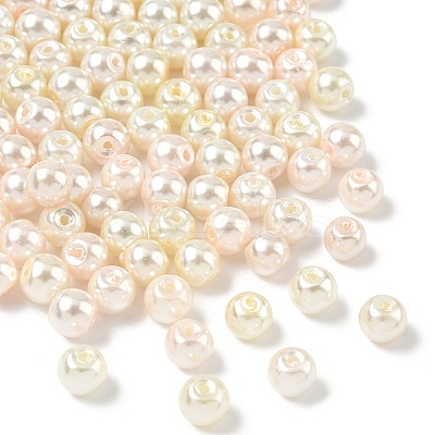 Baking Paint Pearlized Glass Pearl Round Beads HY-XCP0001-26-1