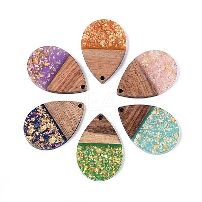 Opaque Resin and Walnut Wood Pendants RESI-T060-11M-1