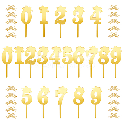 6Pcs 6 Style Acrylic Cake Insert Card Decoration BAKE-SD0001-03-1