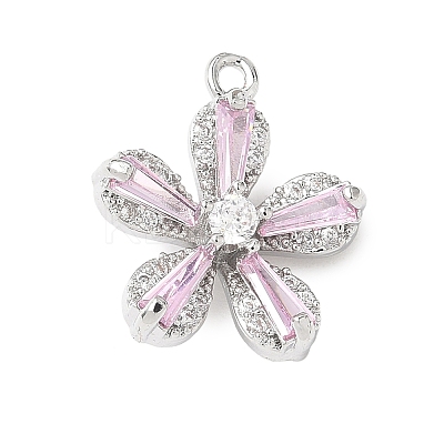Brass Micro Pave Cubic Zirconia Pendants KK-D357-11P-1