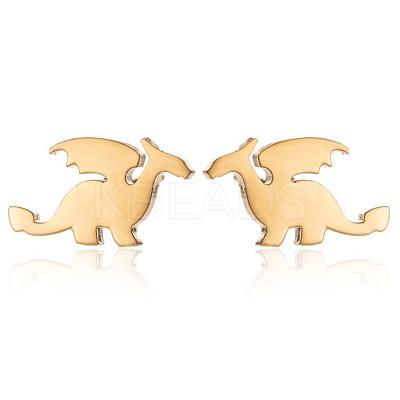 Cute Mini Flying Dragon Animal Earrings for Girls - Stainless Steel. ST7731318-1