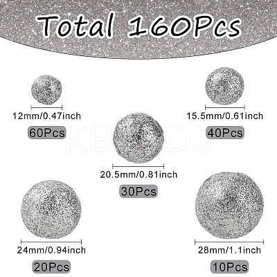 160Pcs 10 Styles Glitter Craft Foam Balls DIY-SP0005-58A-1