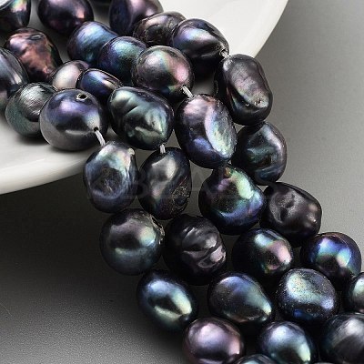 Dyed Natural Cultured Freshwater Pearl Beads Strands PEAR-P062-36C-1
