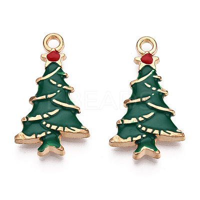 Rack Plating Alloy Enamel Pendants ENAM-N055-124-1