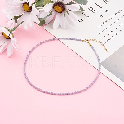 Natural Amethyst Beaded Necklaces NJEW-JN03315-01-1