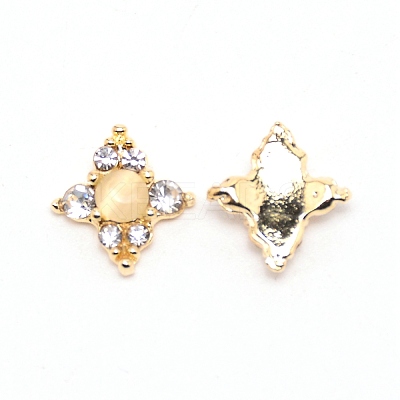 Rhombus Alloy Rhinestone Cabochons MRMJ-WH0074-38G-1