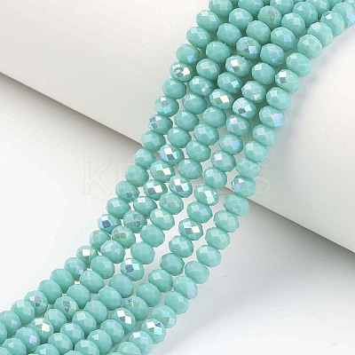 Electroplate Opaque Solid Color Glass Beads Strands EGLA-A034-P3mm-L15-1
